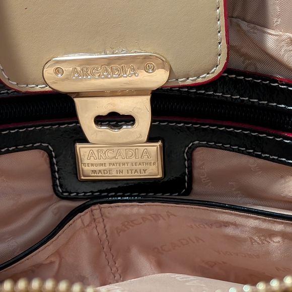 Arcadia Teresa Large Top Handled Black Patent Leather Handbag - Picture 2 of 8